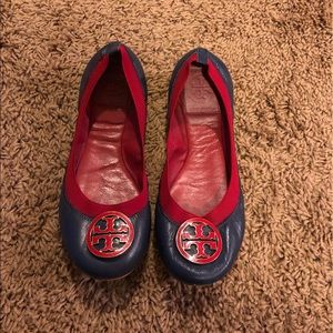 Tory Burch Blue and Red flats